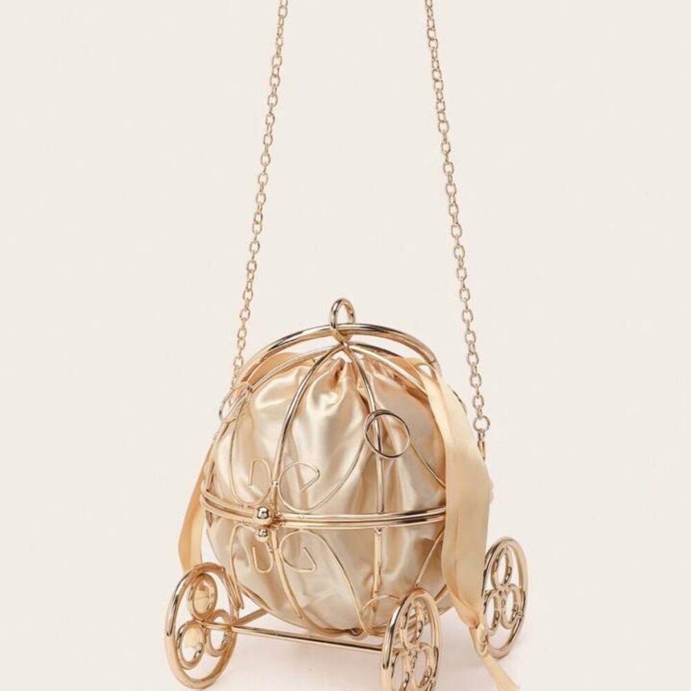 Cinderella Carriage Handbag - Gold Crossbody Option